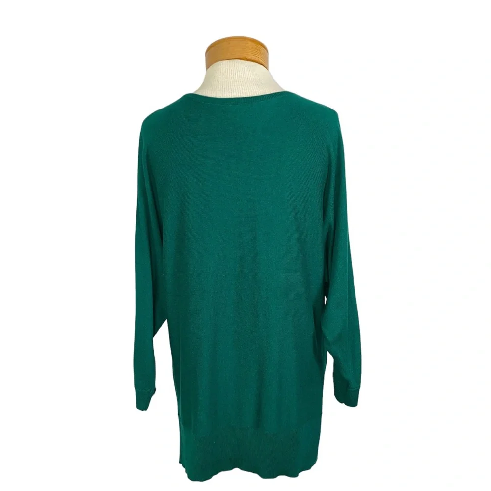 LOFT Green, Cold Shoulder Sweater With Rhinestones Large